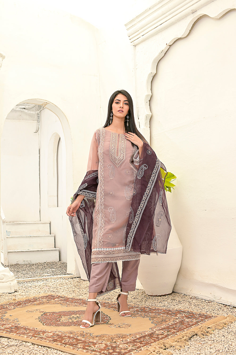 Embordered  3-piece Dresses