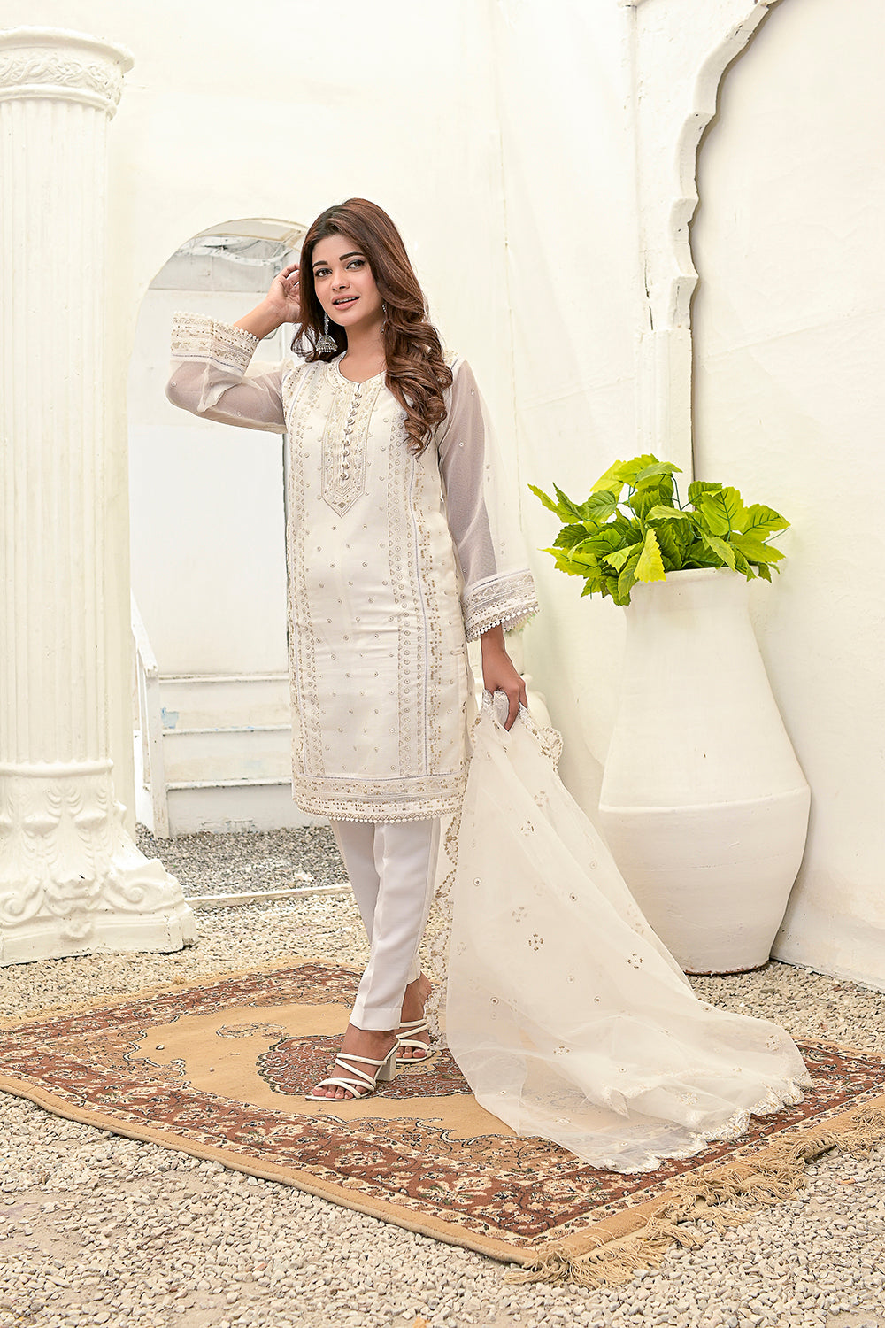 Embordered  3-piece Dresses