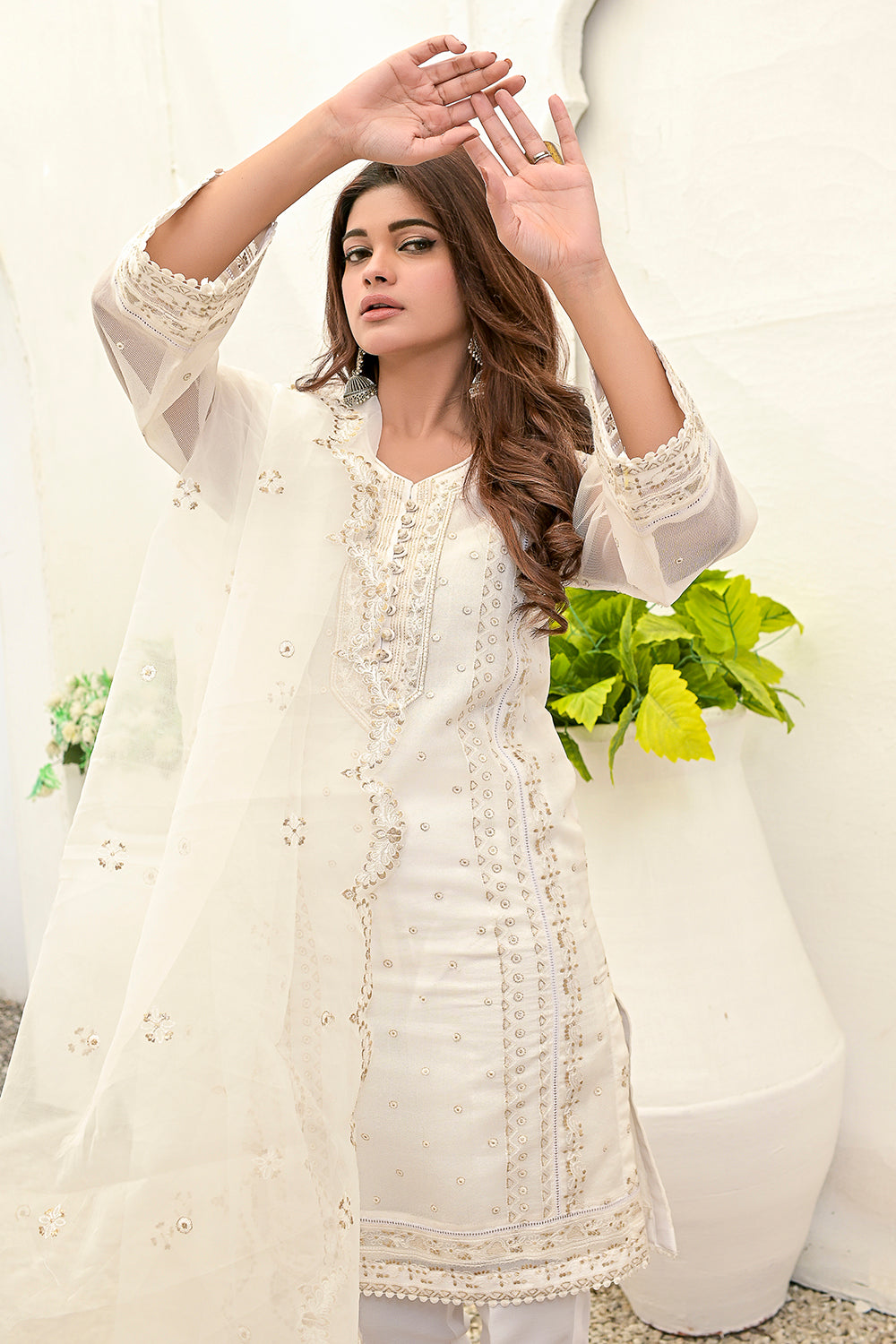 Embordered  3-piece Dresses