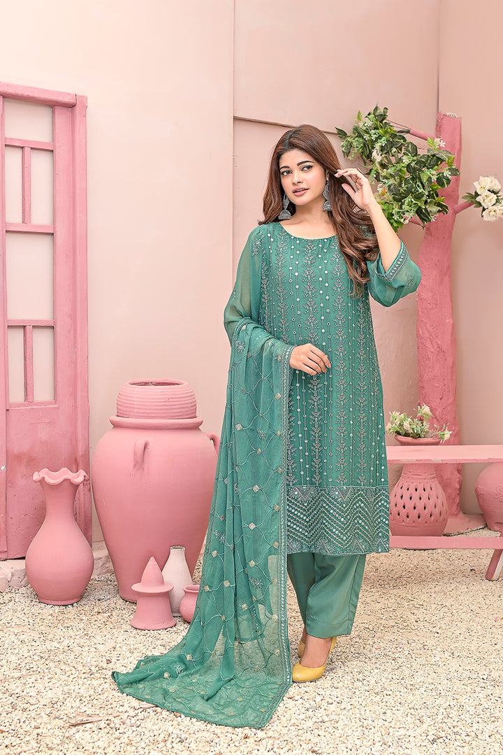 Embordered  3-piece Dresses