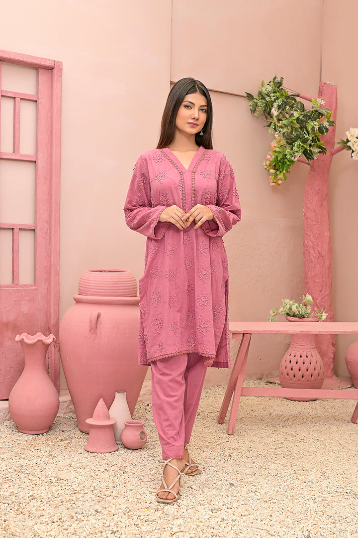 Chicken kari 2-piece embroidered work dress