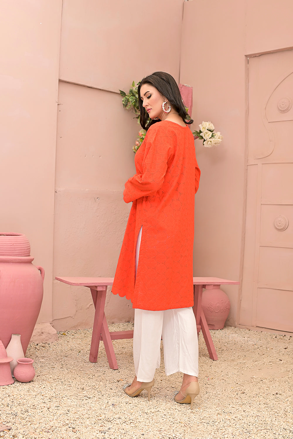 Chicken kari 2-piece embroidered work dress