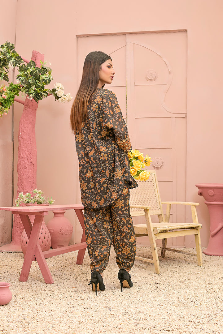 All-Over Print 2-Piece Lawn Cotton Dress