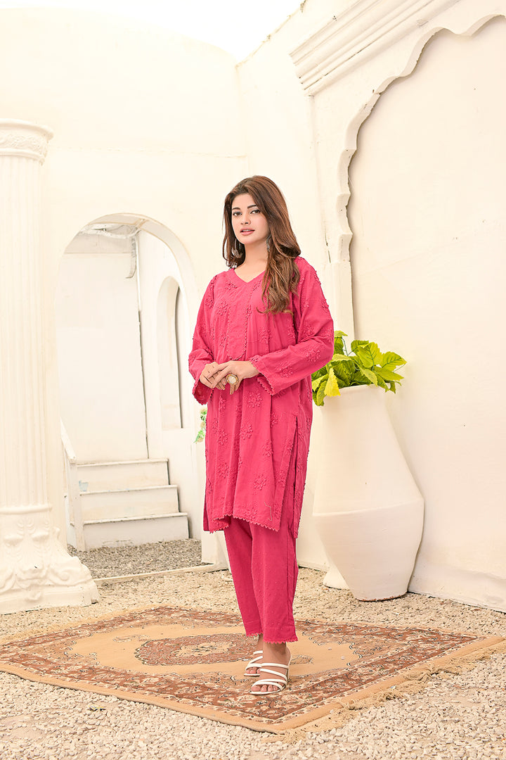 Chicken kari 2-piece embroidered work dress