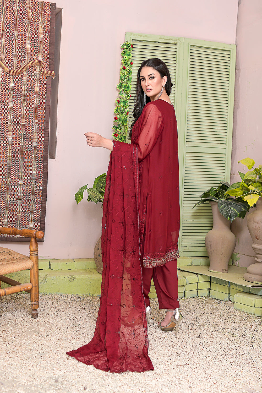 Embordered  3-piece Dresses