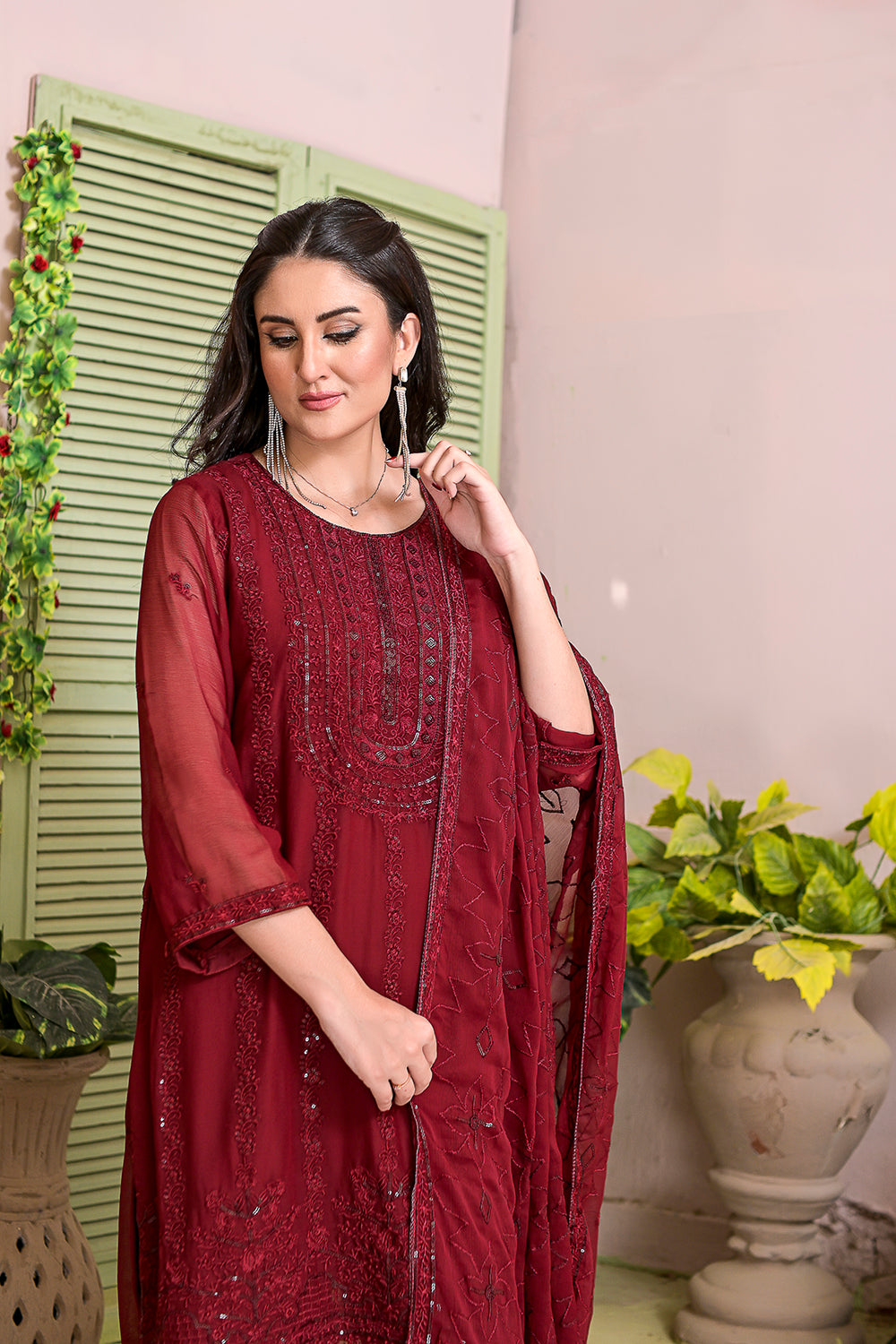 Embordered  3-piece Dresses
