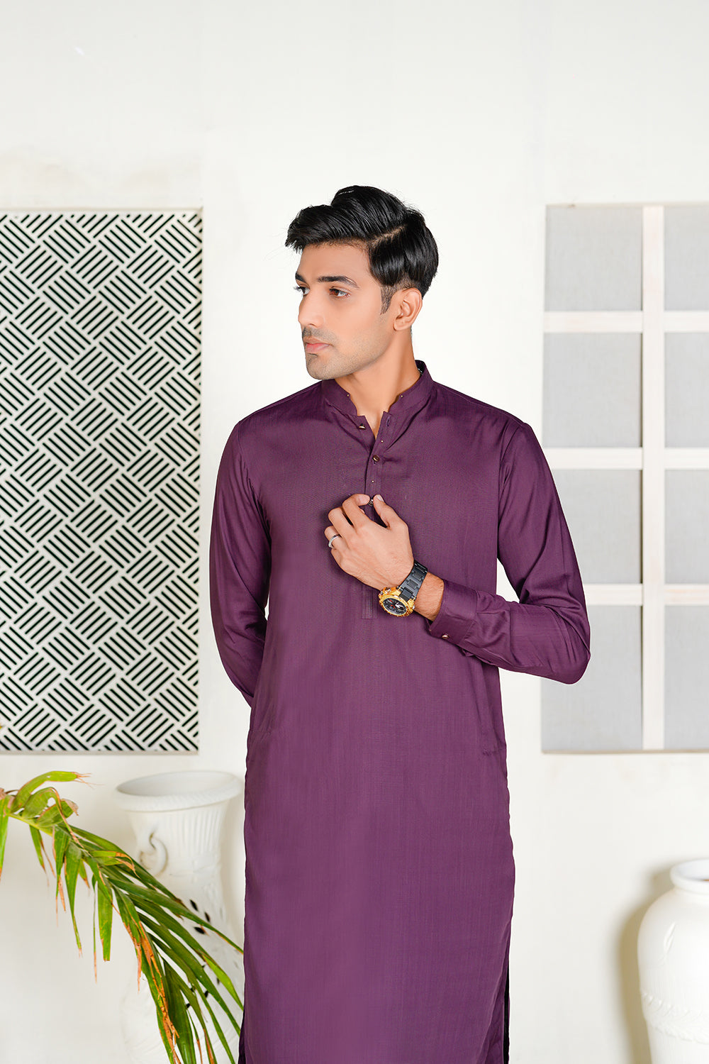 Maroon Lawn Kurta Trouser
