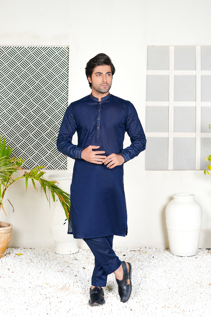 BLUE COTTON KURTA TROUSER