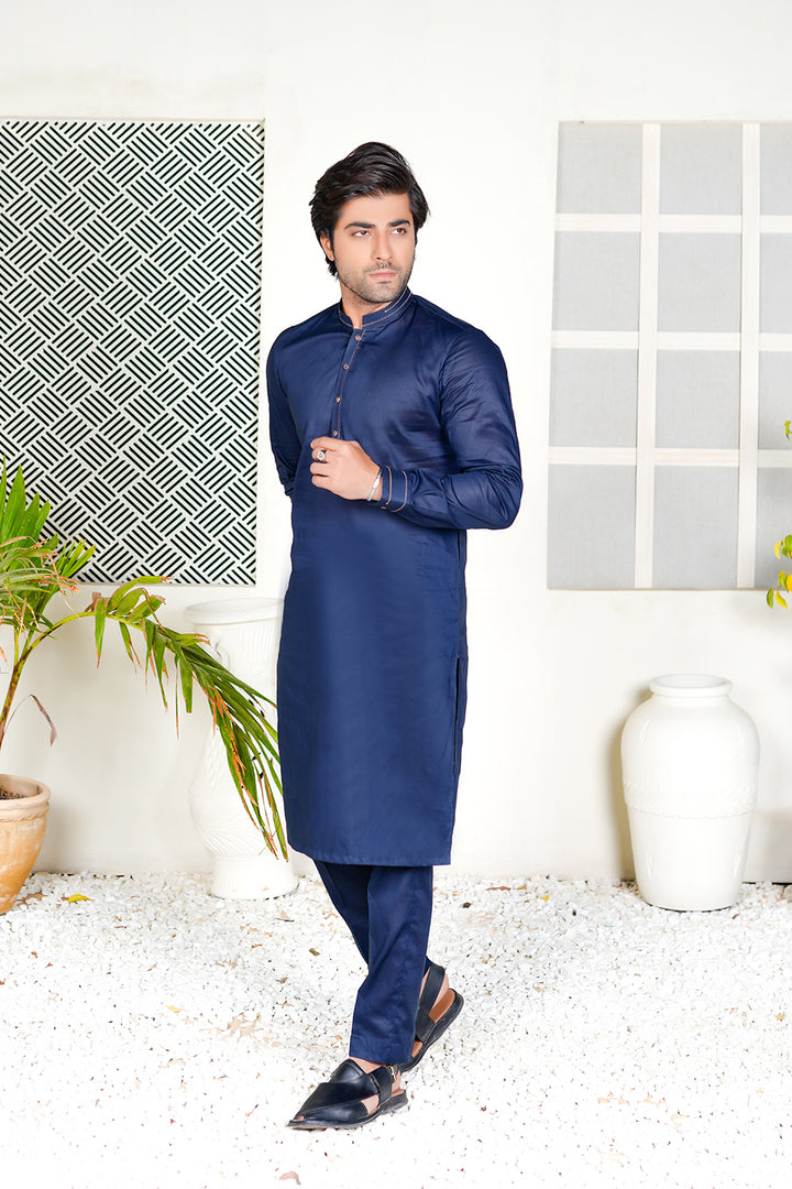 BLUE COTTON KURTA TROUSER