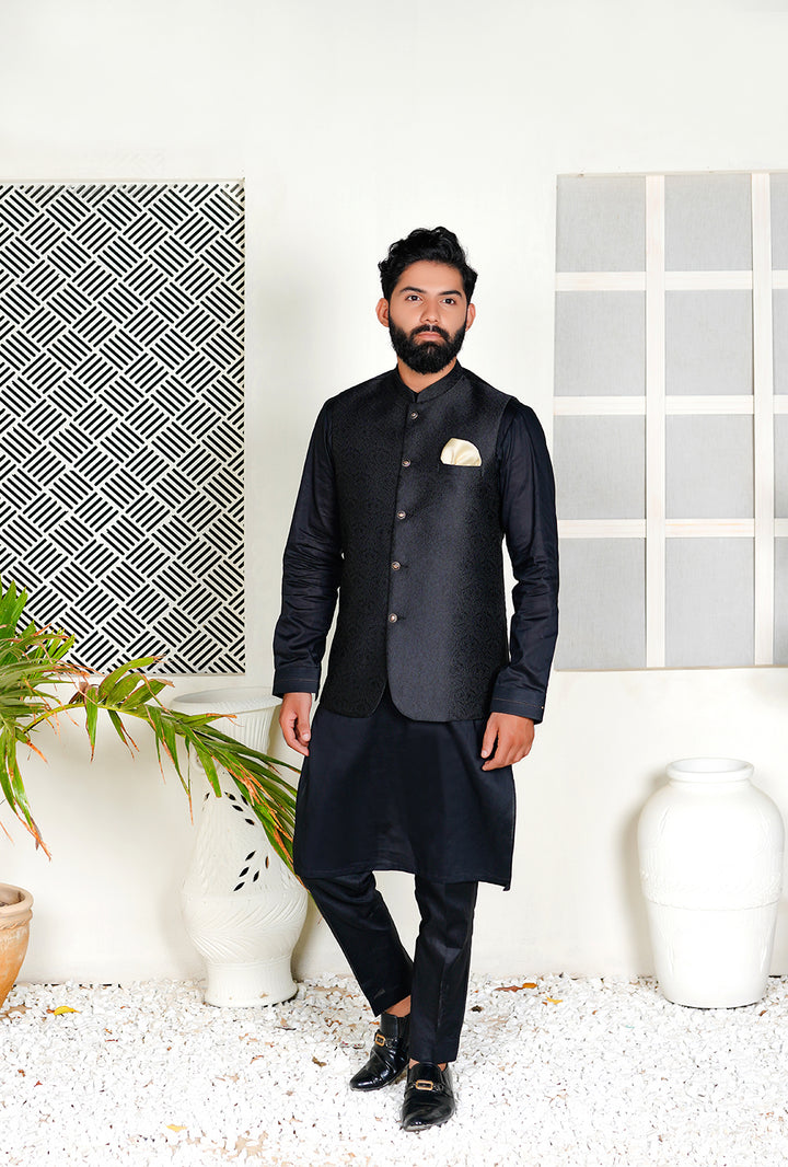 Black Plain Waistcoat