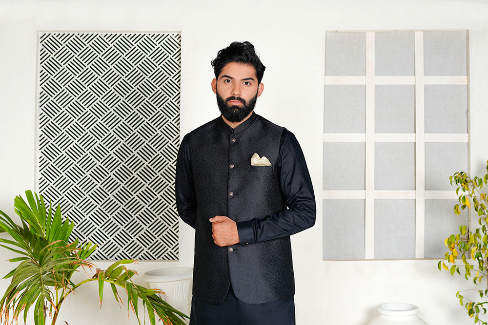 Black Plain Waistcoat