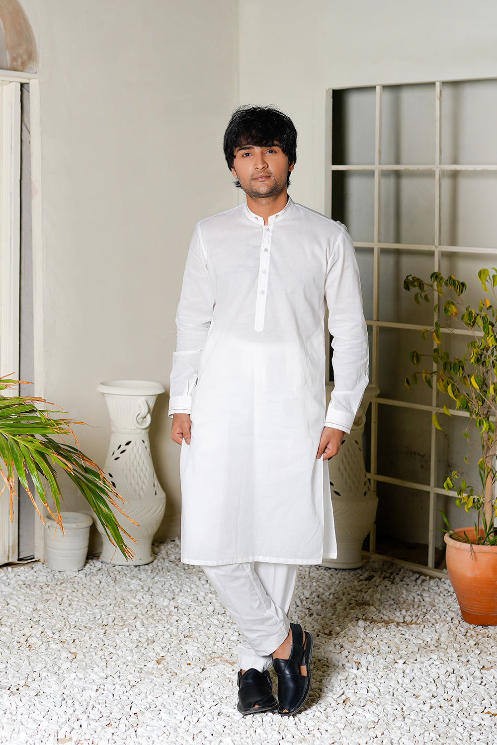 White Cotton Kurta Trouser