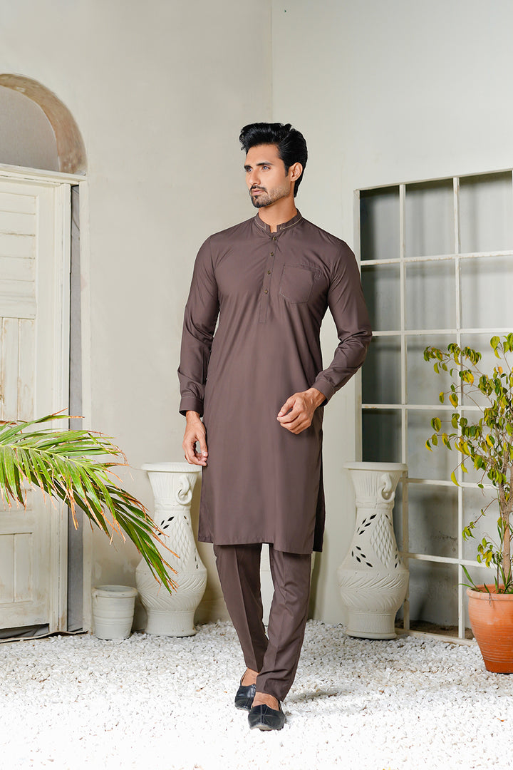 Brown Lawn Kurta Trouser