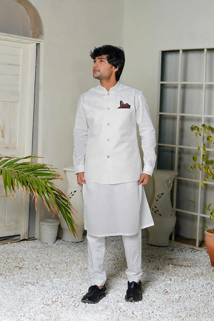 Off White Plain Waistcoat