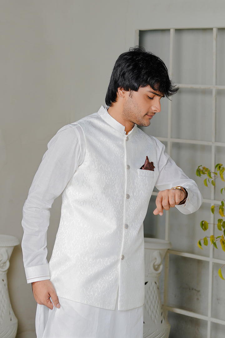 Off White Plain Waistcoat