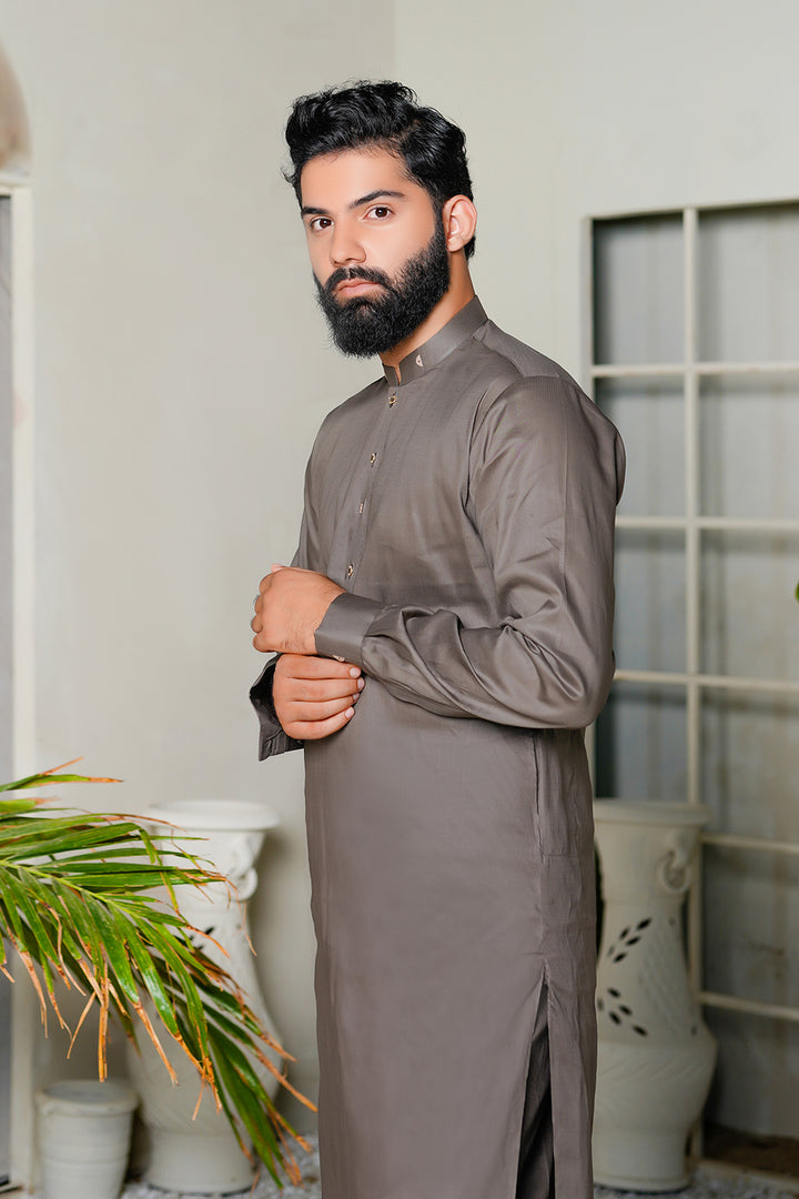 Charcoal gray cotton Kurta Trouser