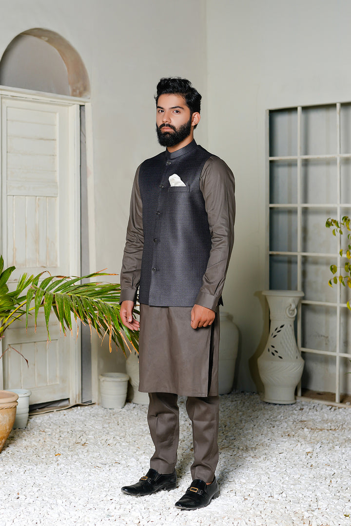 Charcoal Grey Plain Waistcoat