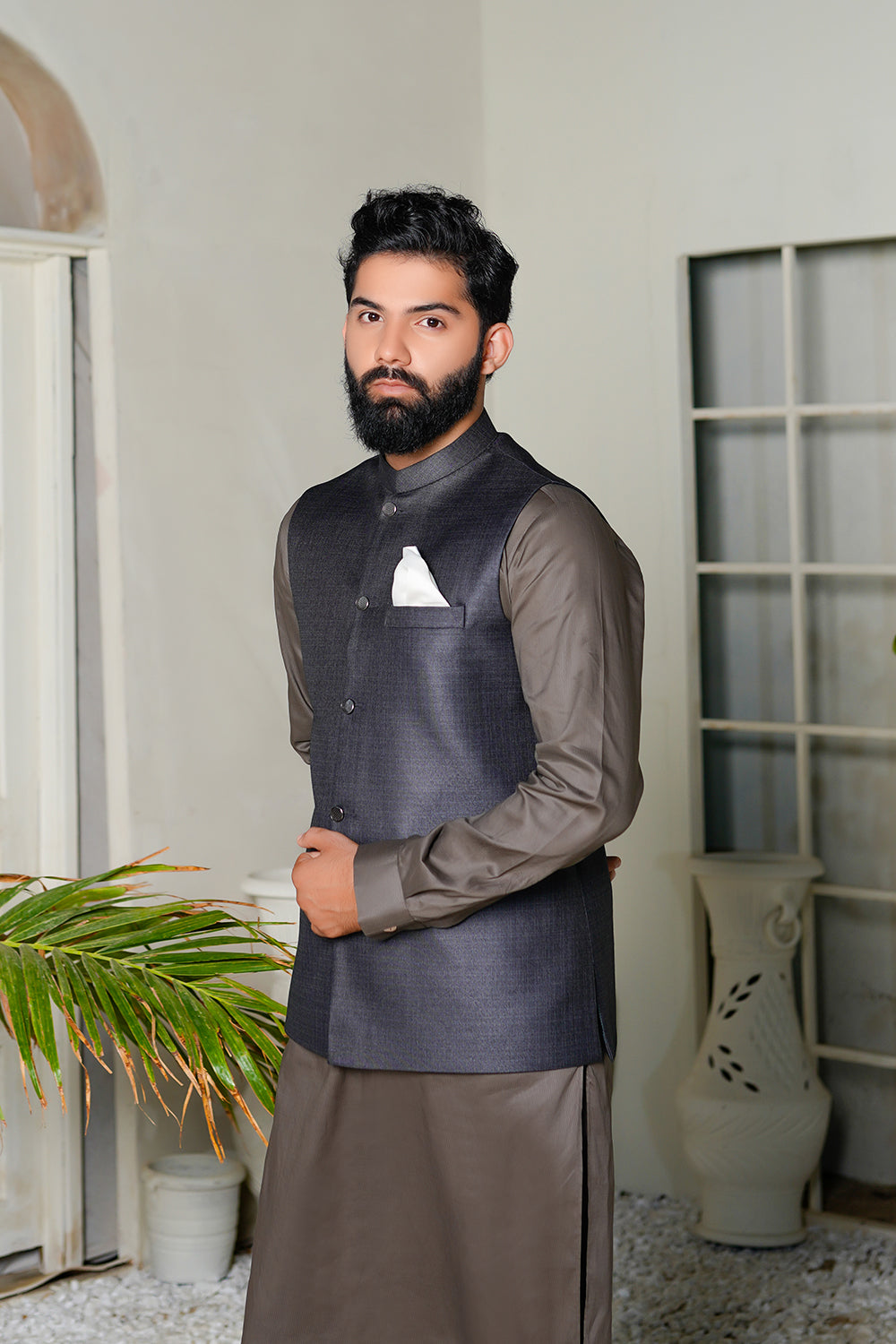 Charcoal Grey Plain Waistcoat