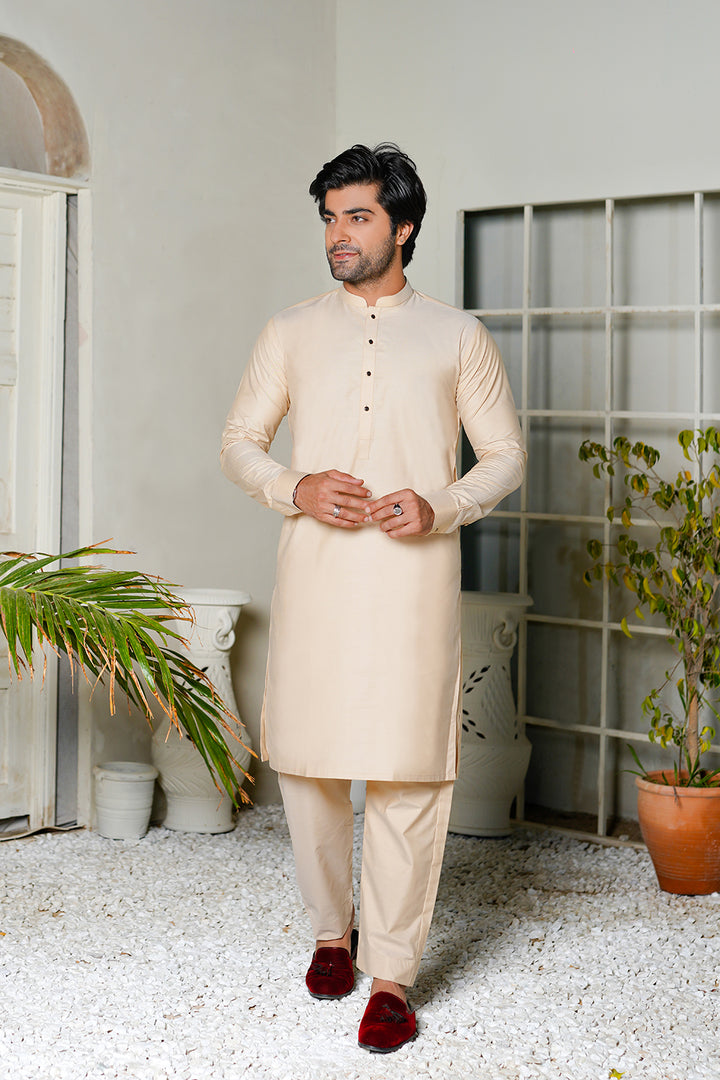 Skin Raw silk  Kurta Trouser