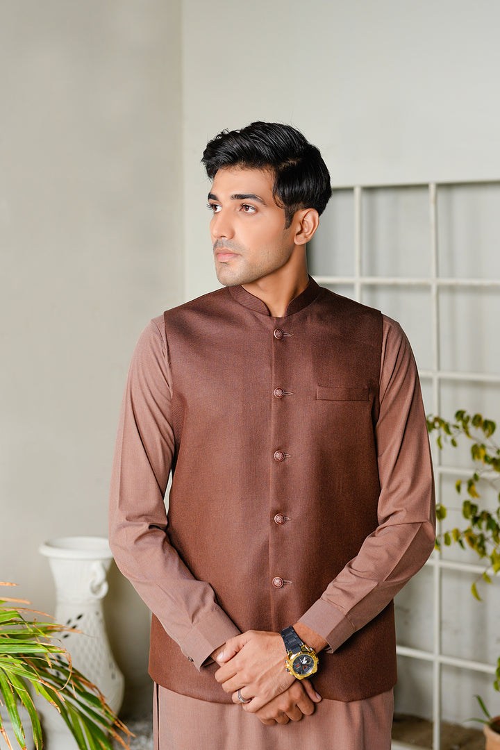 Brown Plain Waistcoat