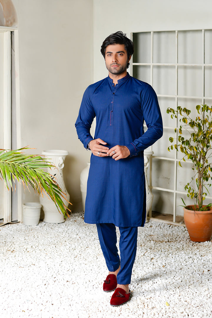 Royal blue Lawn Kurta Trouser