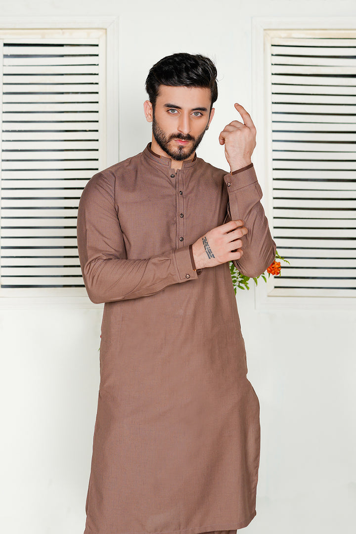 Brown shamray Lawn Kurta Trouser