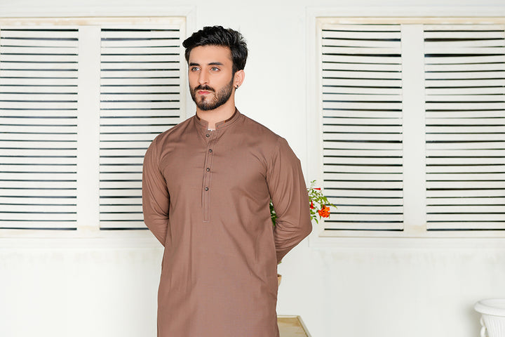 Brown shamray Lawn Kurta Trouser