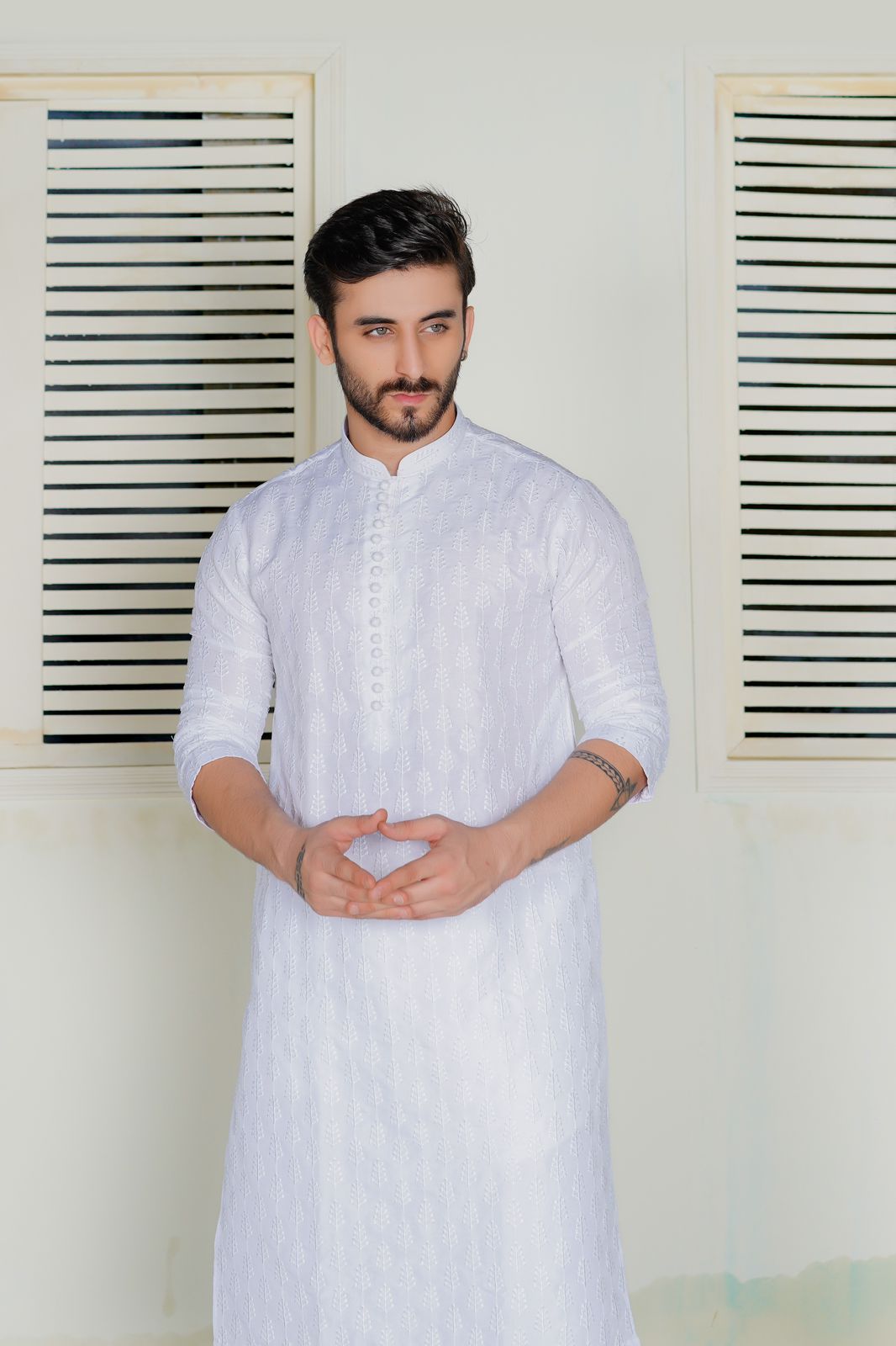 White Embroidered  Lawn Kurta Trouser