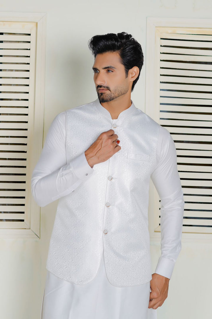 White Embroidered Waistcoat