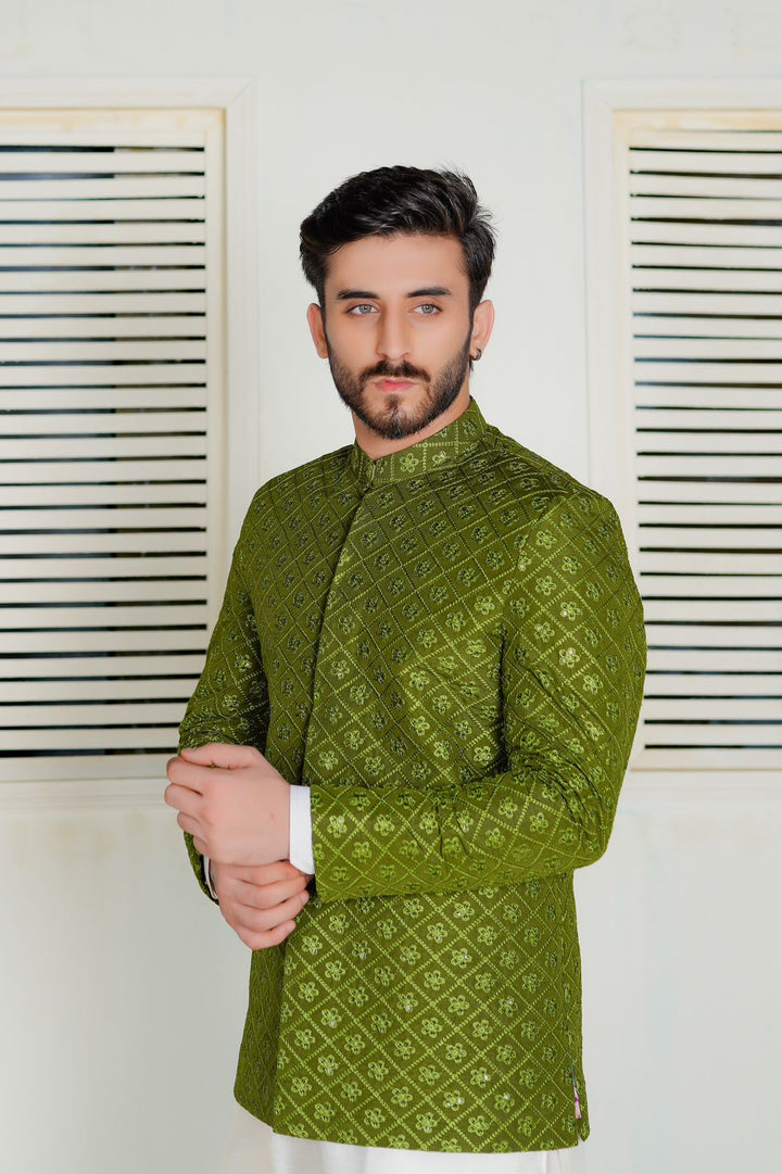 Green Embroidered Prince Coat