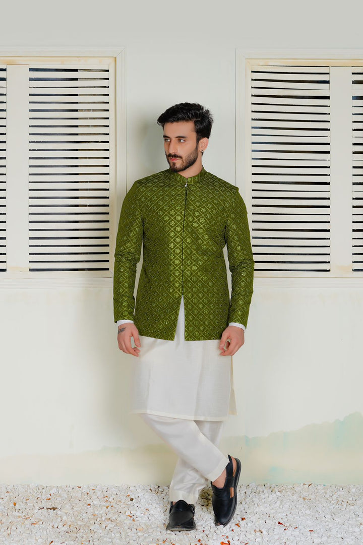 Green Embroidered Prince Coat
