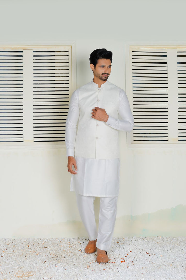 White Embroidered Waistcoat