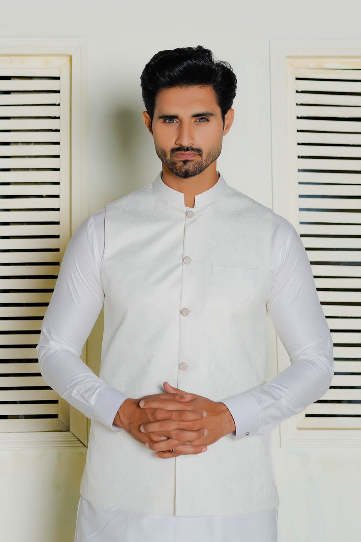 White Embroidered Waistcoat