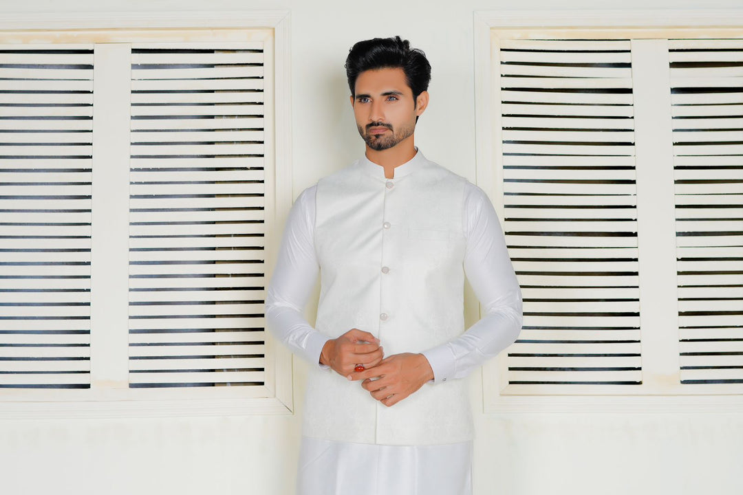 White Embroidered Waistcoat