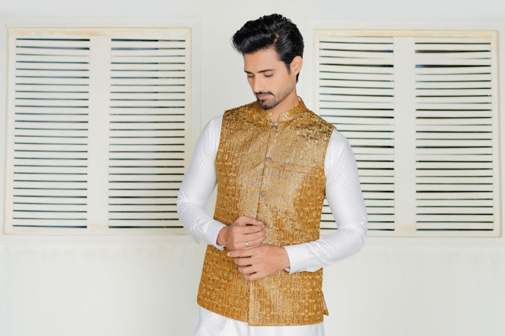 Golden Embroidered Waistcoat