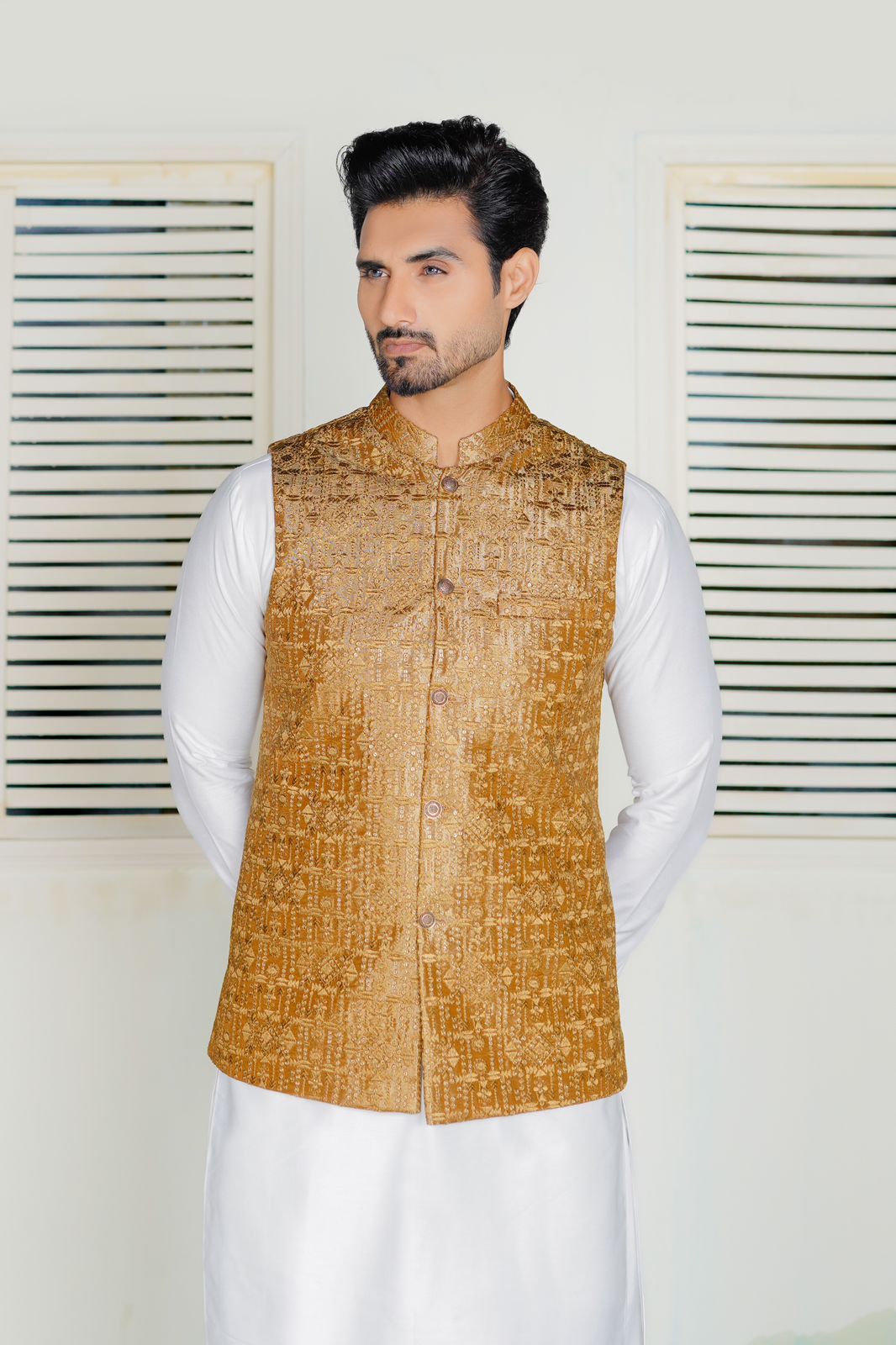 Golden Embroidered Waistcoat