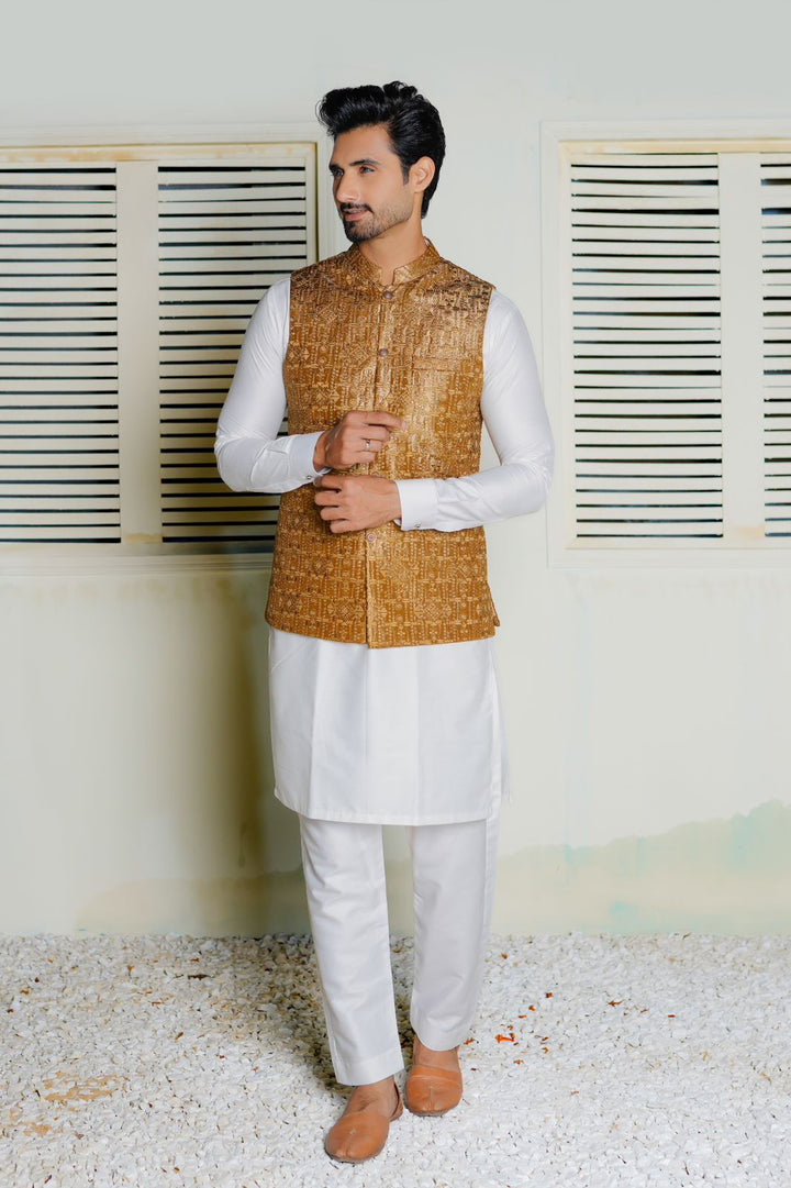 Golden Embroidered Waistcoat