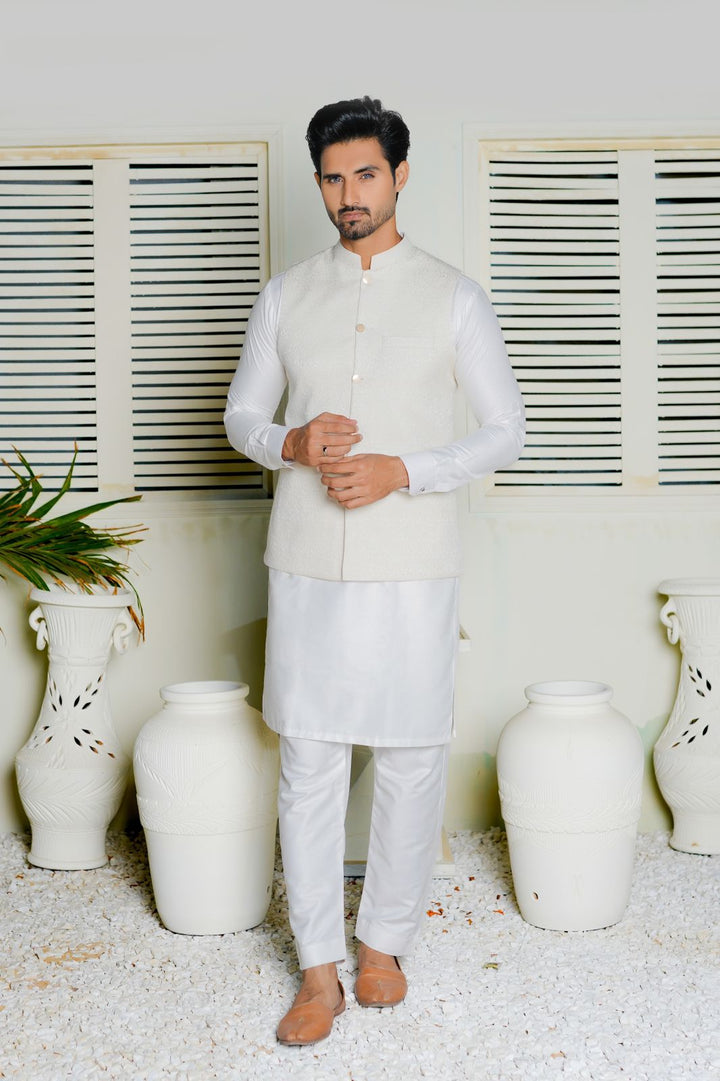 White Embroidered Waistcoat