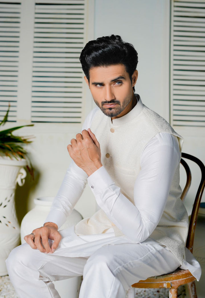 White Embroidered Waistcoat