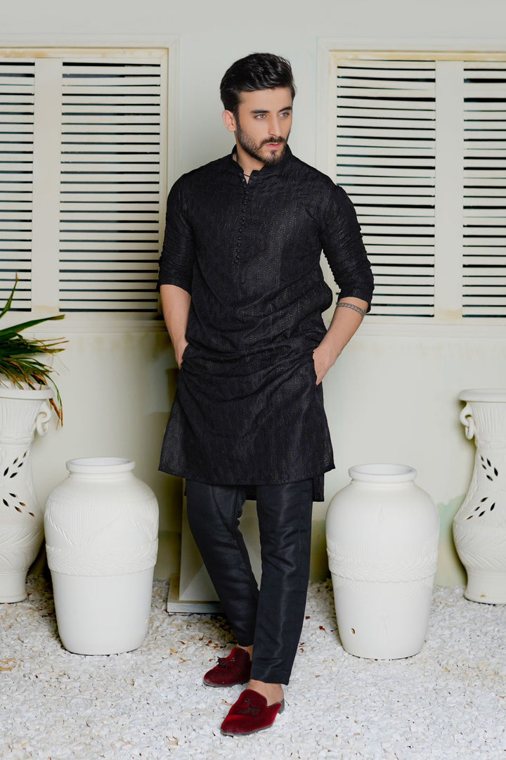 Black Embroidered Lawn Kurta Trouser