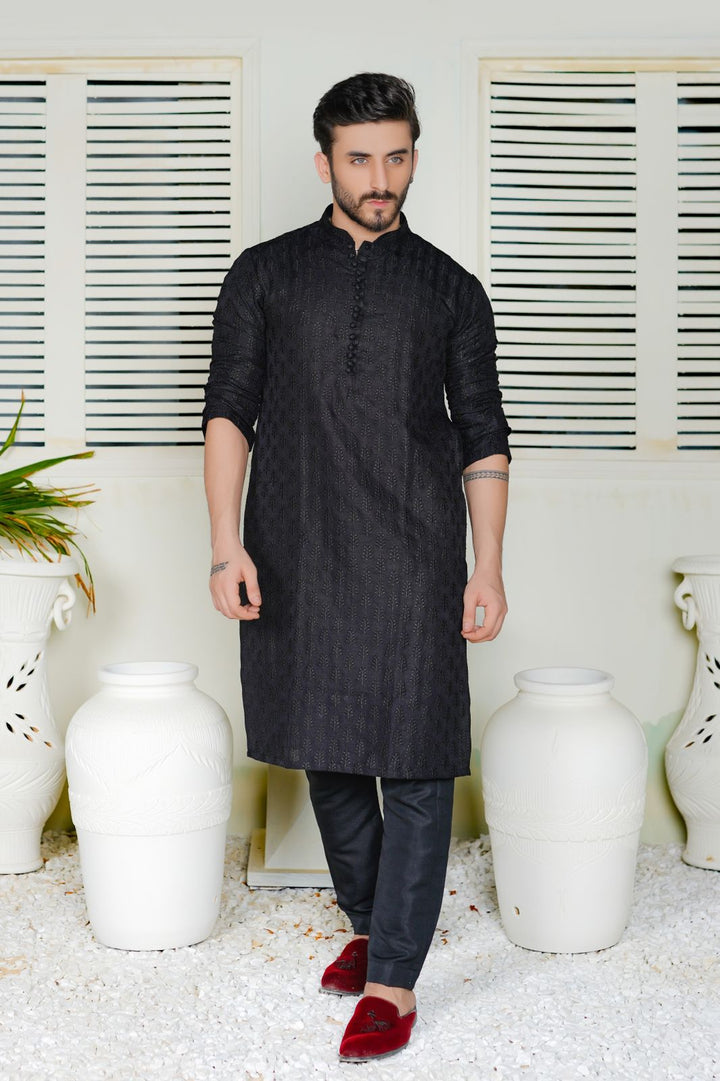 Black Embroidered Lawn Kurta Trouser