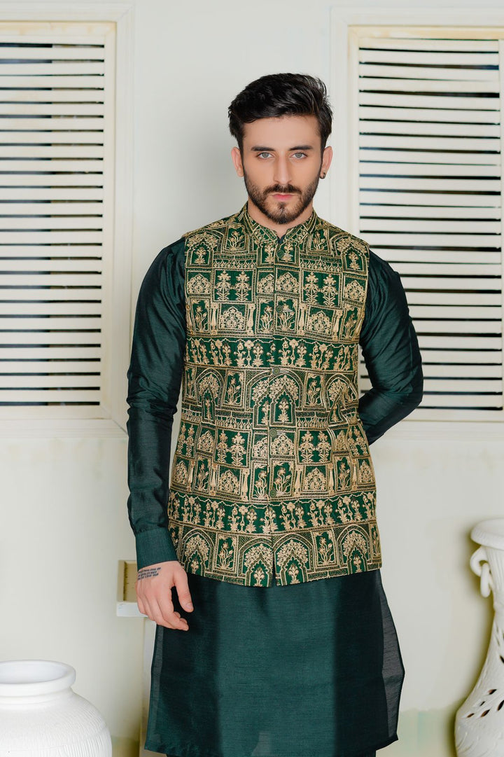 Green Embroidered Waistcoat