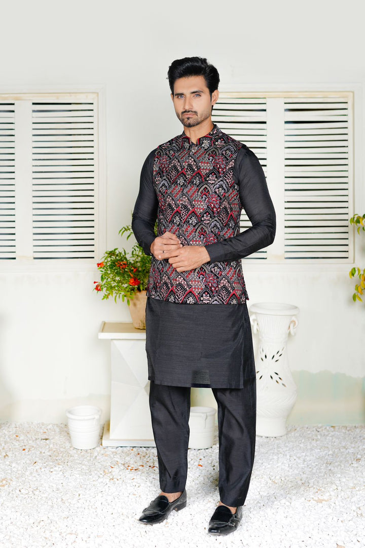 Multi-color  Embroidered Waistcoat