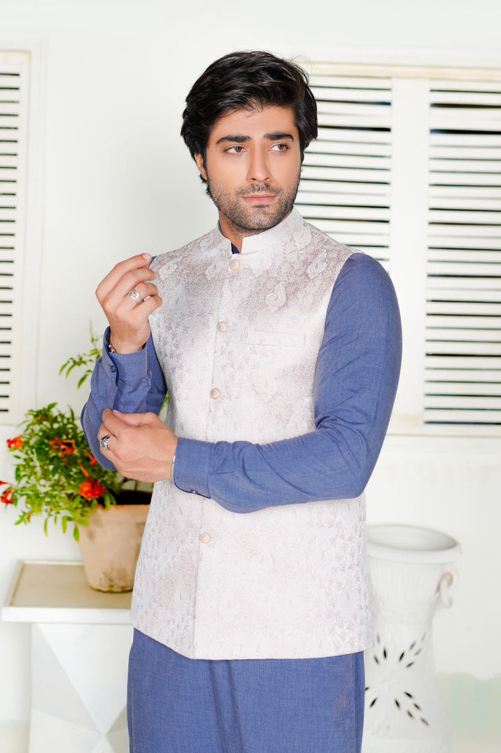 Grey Embroidered Waistcoat