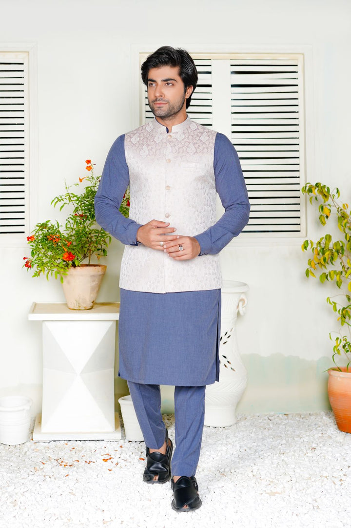 Grey Embroidered Waistcoat