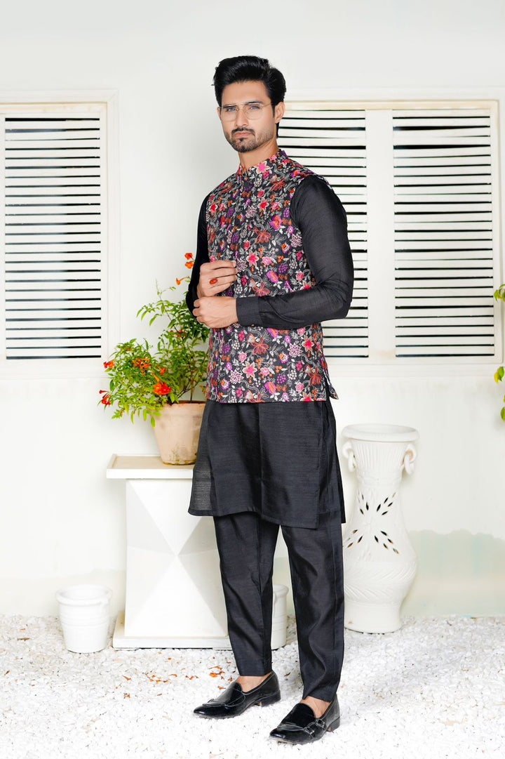 Multi-color  Embroidered Waistcoat