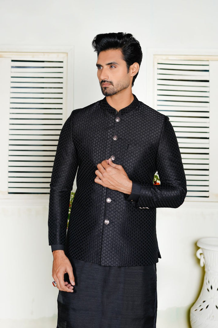 Black Embroidered Prince Coat