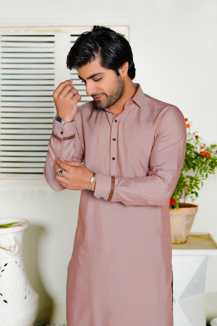 Rust Pink Lawn Kurta Trouser